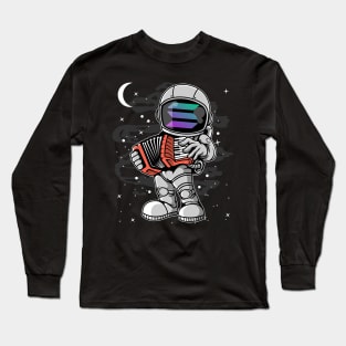 Astronaut Accordion Solana SOL Coin To The Moon Crypto Token Cryptocurrency Blockchain Wallet Birthday Gift For Men Women Kids Long Sleeve T-Shirt